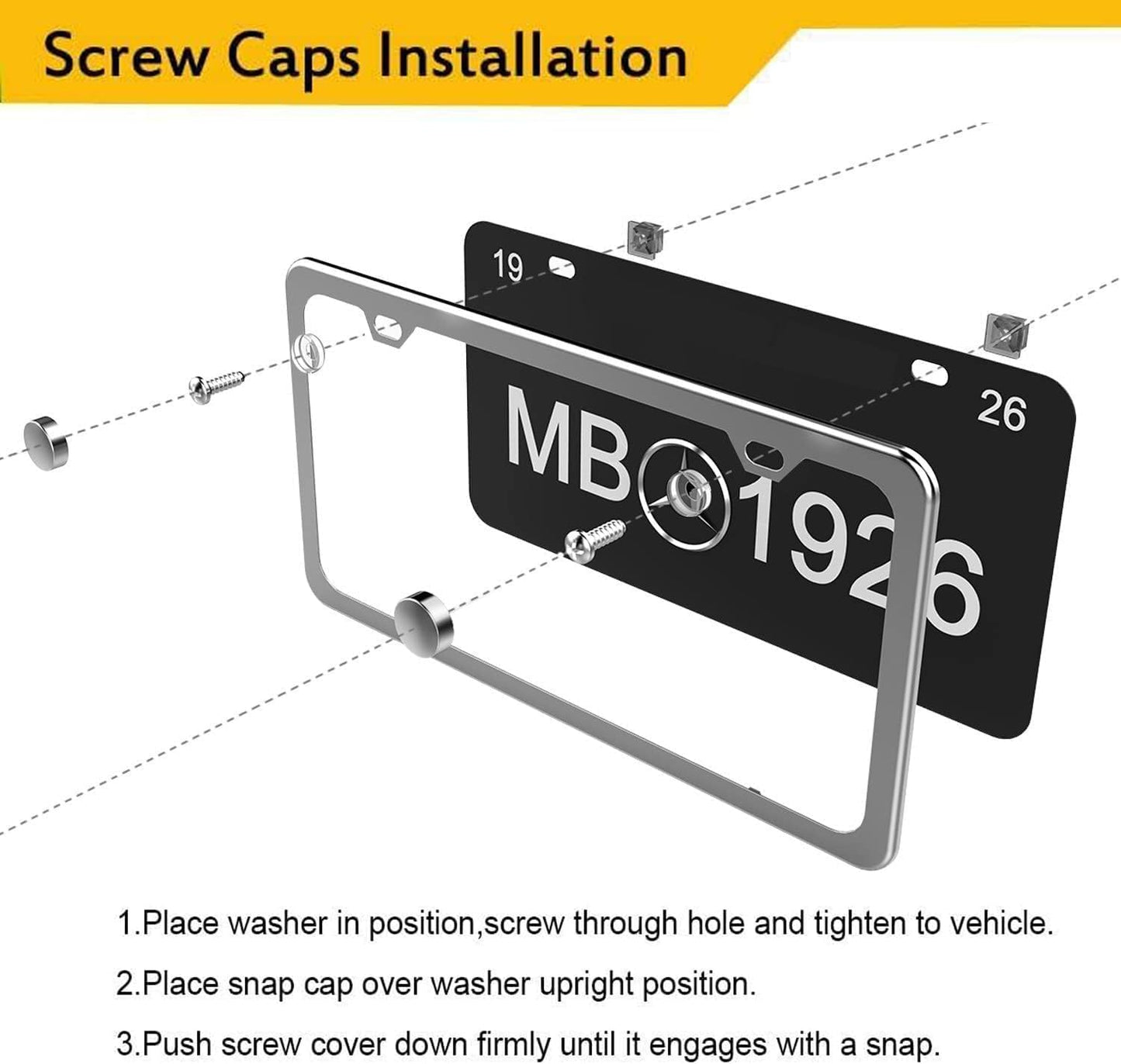 Space Galaxy License Plate Frame Blue Cloud Stars Sky Stainless Steel License Plate Holder Auto Parts Decoration with Screws License Plate Holder 12x6 Inch for Women Gift Car Accessories