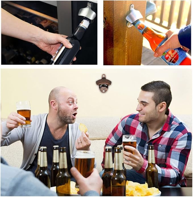 20 Pack Bottle Opener Wall Mounted, Vintage Beer Bottle Opener with Screws for Bars KTV Hotels Homes, (Bronze)