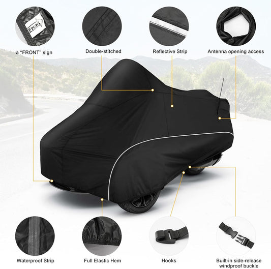 for Spyder F3 Full Cover Compatible with Can-Am Spyder F3T Tour & Limited 300D Oxford Fabric Protector from Dust Snow Rain Sun Rays