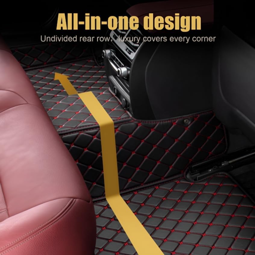 Add Personal Touch to Your Vehicle with IMEISH Customizable Logo Text Car Mats for 99% of vehiclesPads Protection Non-Slip Leather Floor Liners (Gray)