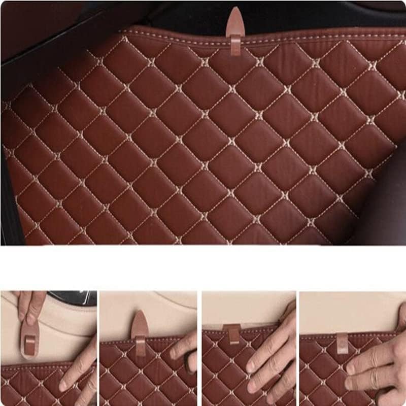 Custom All-Weather Protection Luxury Leather Floor Mats for Cars SUVs Trucks According Anti-Slip Leather Floor mats ﻿ (40,Striped Brown)