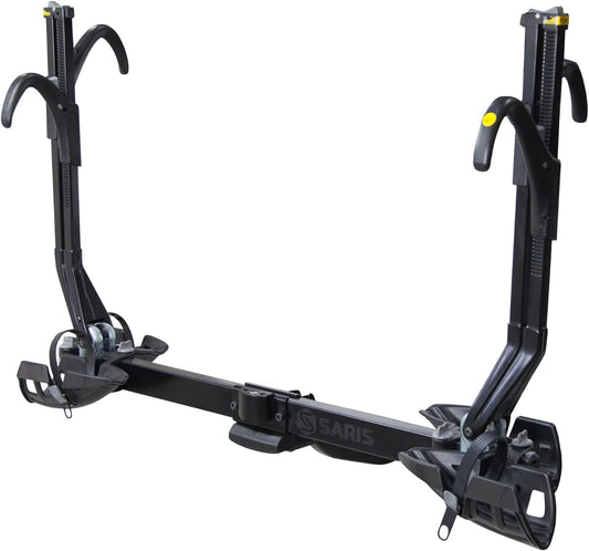 Saris SuperClamp EX 2-Bike Hitch Rack – Lightweight Platform Bike Carrier for Car, SUV, Truck – Tilting Design, Secure Wheel Clamping, Fits Road, Mountain, E-Bikes – 1.25" and 2" Hitch Receiver