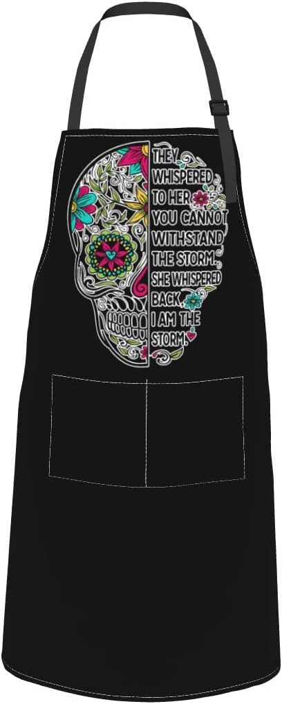 Men Women Apron, Adjustable Neck with 2 Pockets - Chef Apron for Cooking - Mom Dad Gift for Christmas, Birthday