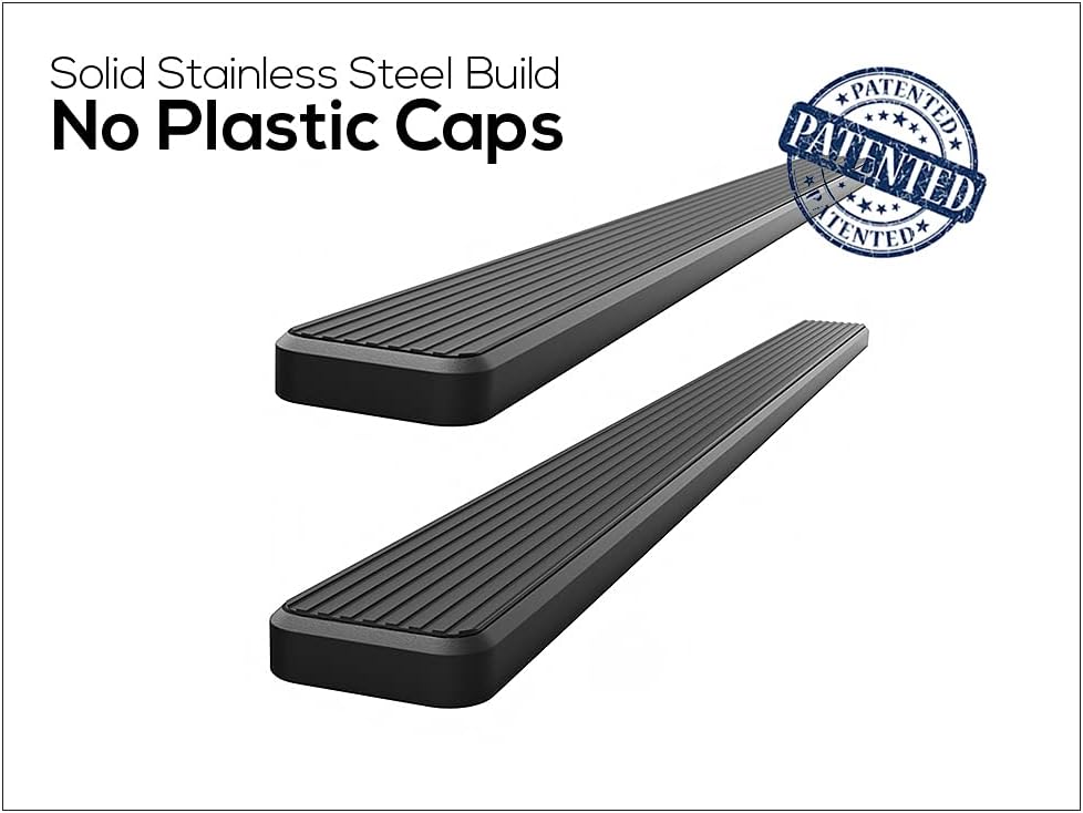 APS Running Boards (Nerf Bars Side Steps Step Bars) Compatible with Ford F250 F350 Super Duty 1999-2016 Regular Cab (Stainless Steel Black Powder Coated 5 inches)