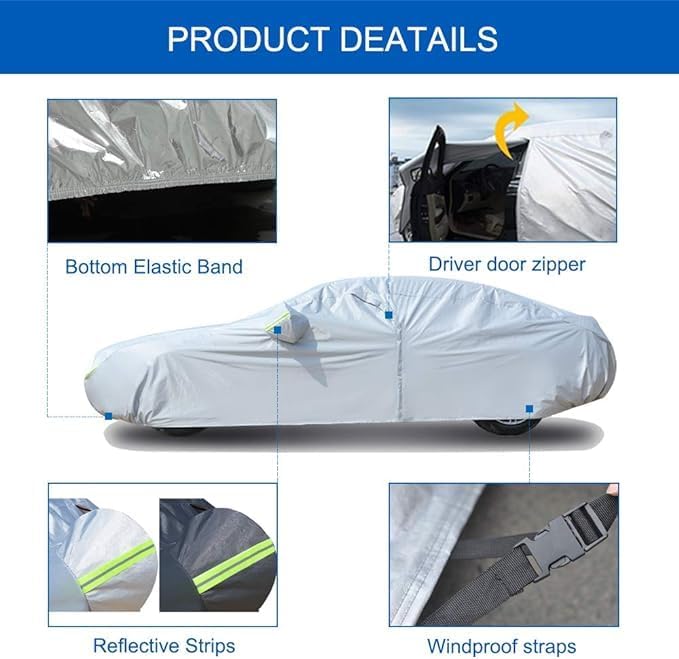 KouKou Oxford Waterproof SUV Car Cover Suitable for Mercedes Benz GLA200 GLA250 GLA35 45 from 2013 to 2025, Windproof All Weather Waterproof Outdoor Cover Sun Rain UV Dust Snow Protection.