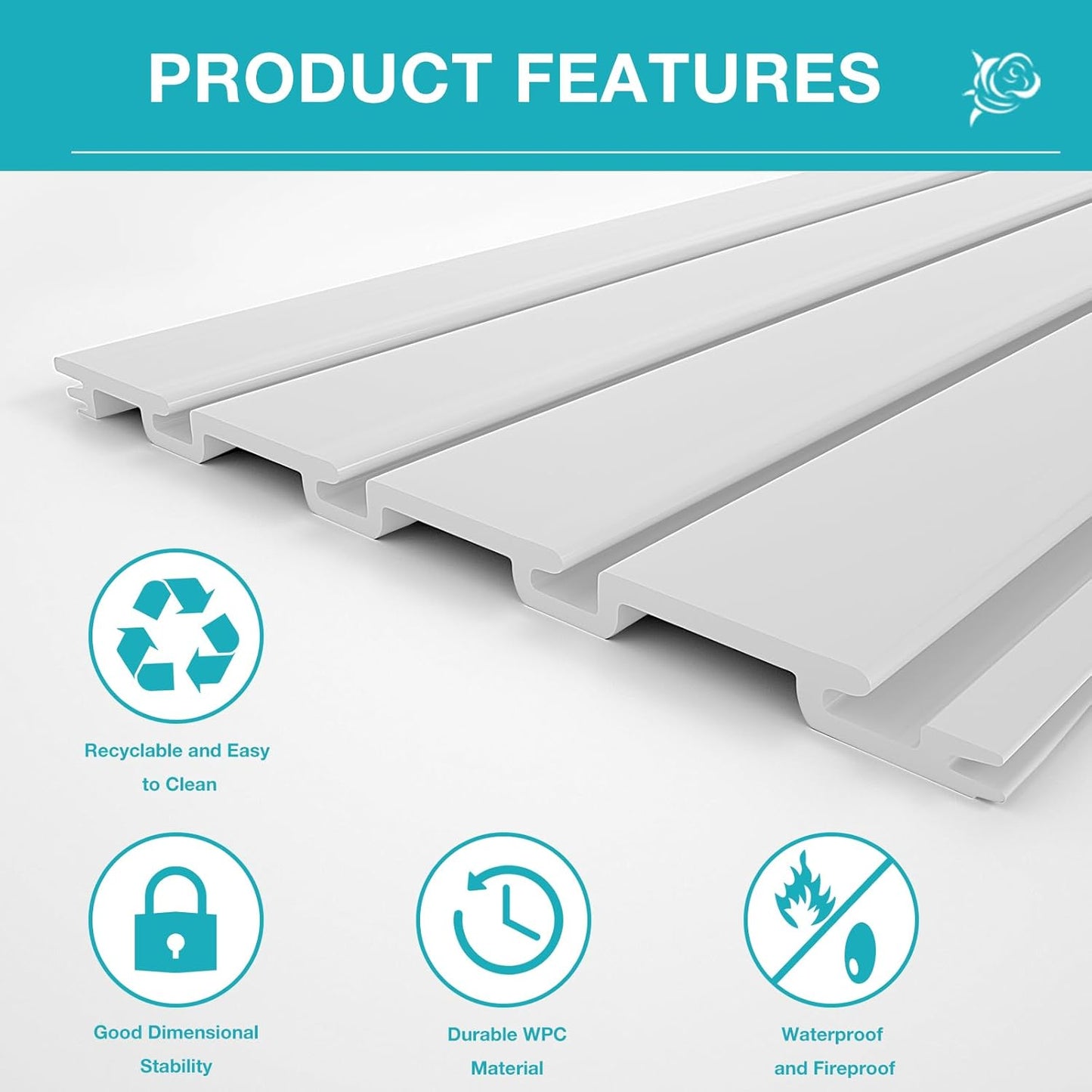NeatiEase Slatwall Panel Wall Storage Systems, 4 x 4ft Slat Wall Paneling Garage Wall Organizer, Heavy Duty Wall Mounted PVC Wall Rack (White)