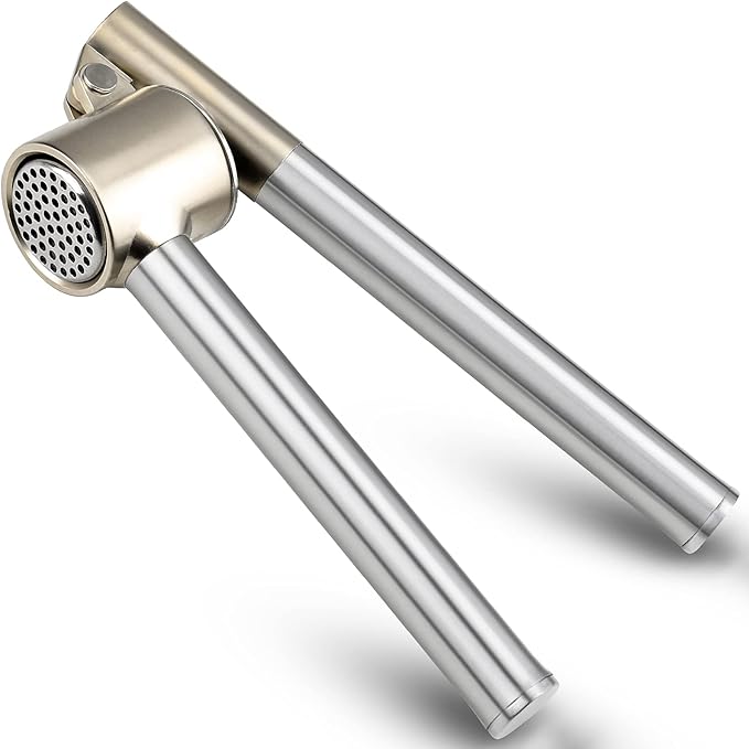 Garlic Press, 304 Stainless Steel Garlic Mincer & Crusher, Heavy Duty, Easy Squeeze, Rust Proof, Easy Clean
