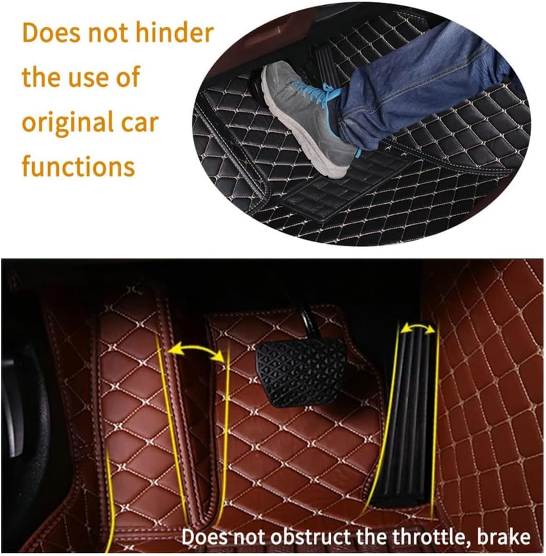 Custom Personalized Floor Mats for Cars，Luxury Full Coverage All Car Floor Mats，Anti-Slip Leather Car Mat Set ，Custom Floor Mats for 99% of Cars, Trucks & SUVs. (Grey)
