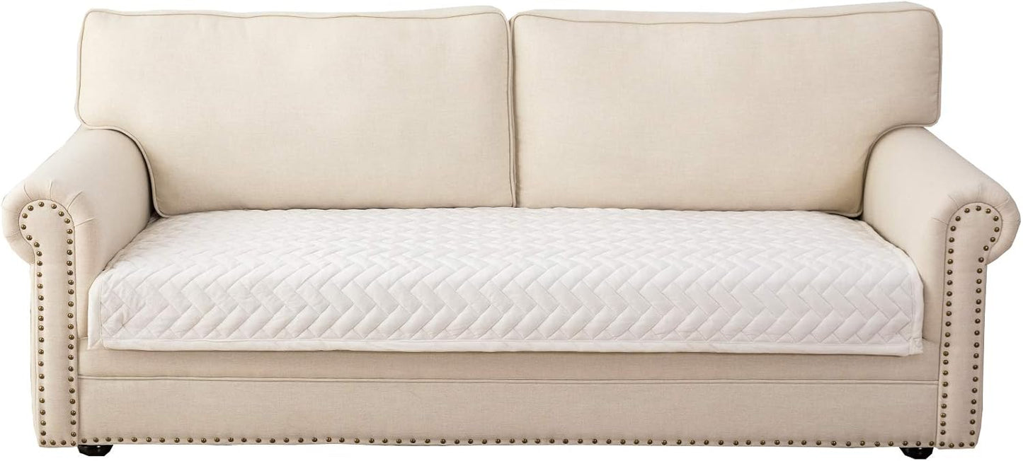 Eismodra Couch Cover,Sectional Couch Covers,Sofa Covers for 3 Cushion Couch,Anti-Slip Sofa Slipcovers for Dogs Cats Kids Loveseat Recliner L Shaped Armrest Backrest,White 36''x63''(Only 1 Piece)