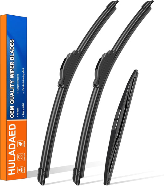 HULADAED® 26''+19''+14'' Windshield Wipers Replacement for Subaru Outback/Legacy 2014 2013 2012 2011 2010,Silicone Front Rear Wiper blades for MY Car-All Weather & Quiet(3 PACK)