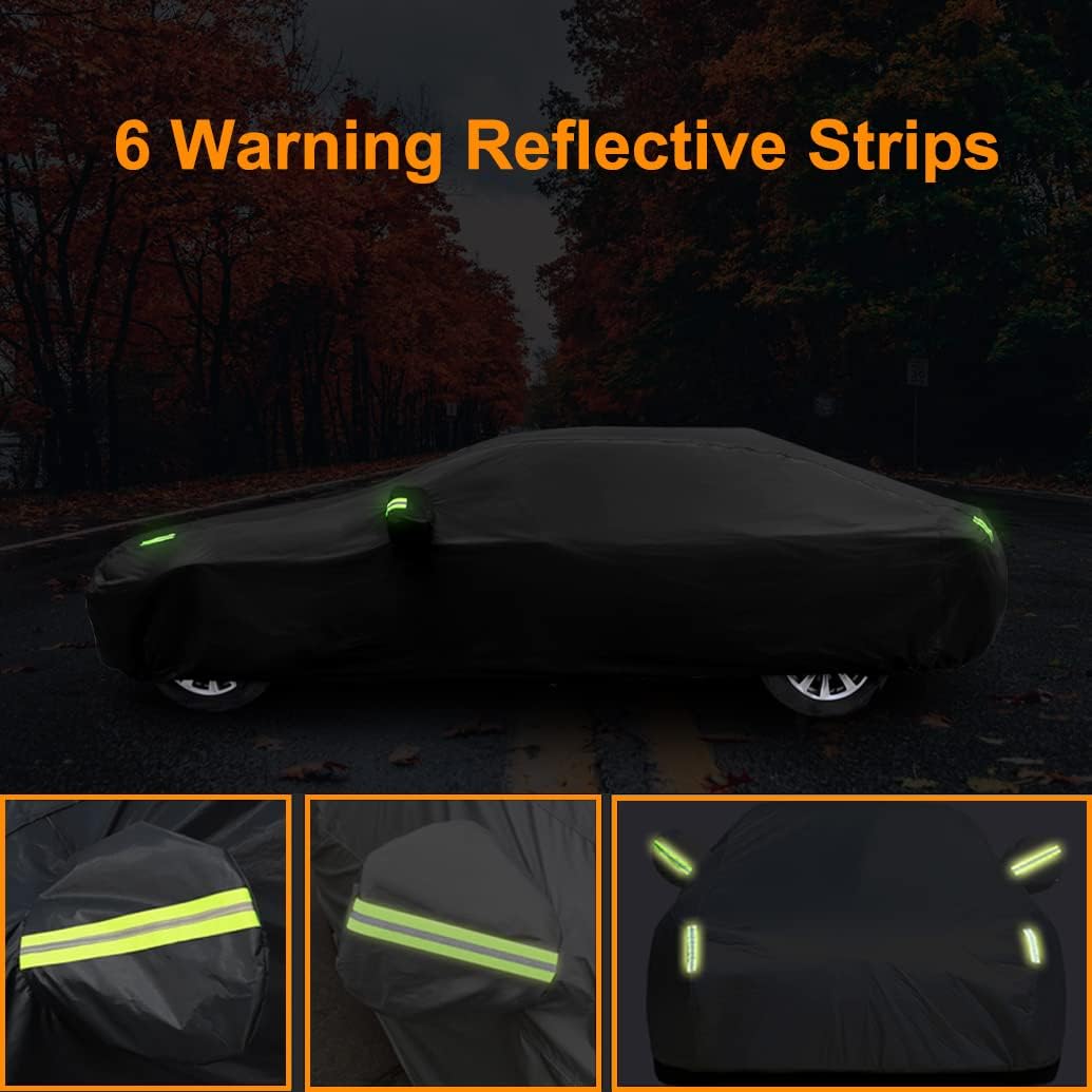 Waterproof All Weather Car Cover Compatible with Jeep Wrangler 4 Dr 2025-2007, Custom Snow Rain Sun UV Outdoor Cover with Cotton Lining for Wrangler Unlimited 4 Door JL JK, Heavy Duty Covers