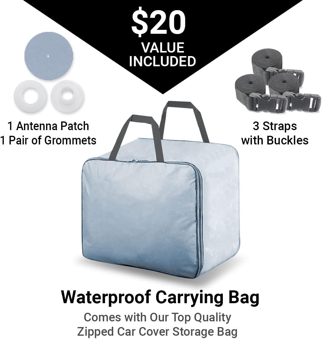 iCarCover Premium Car Cover for 1984-1996 Buick Century Wagon Heavy Duty Waterproof All-Weather Automobiles Custom Fit Indoor Outdoor UV Snow Protection Covers with Straps and Bag