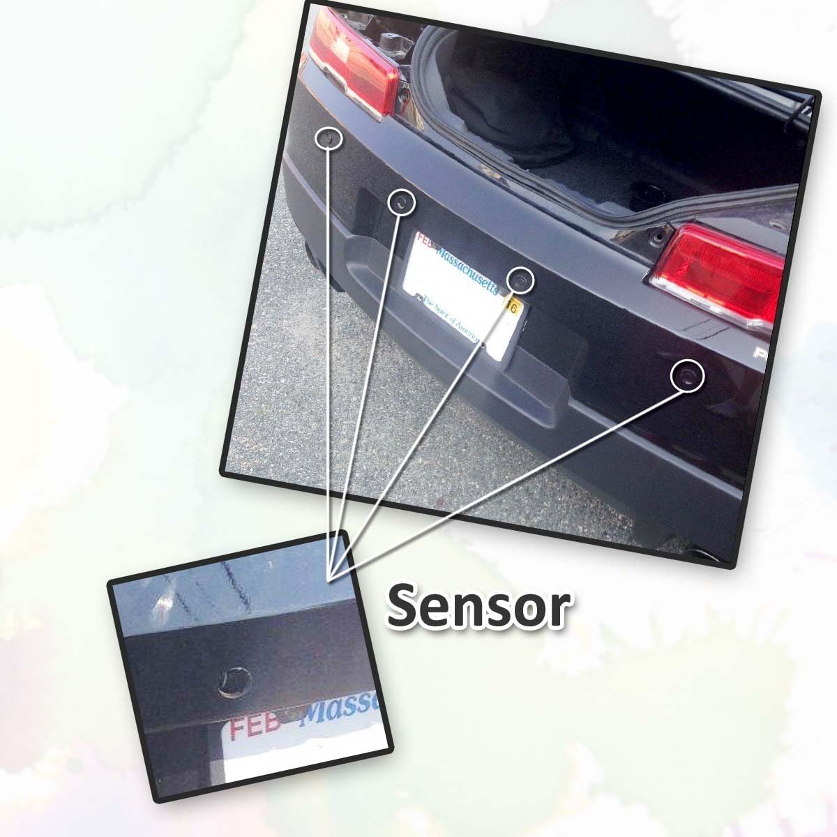 ZONETECH Car Reverse Backup Radar System - Premium Quality 4 Parking Sensors Car Reverse Backup Radar System with LED Display (50 Pack)