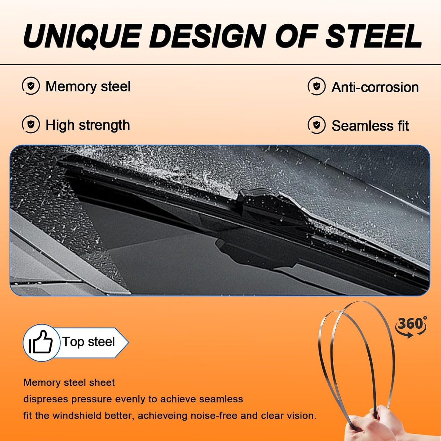 HULADAED® 26''+14''+12'' Windshield Wipers Replacement forNissan Rogue 2008-2013 Nissan Rogue Select 2014-2015,Silicone Front Rear Wiper blades for MY Car-All Weather & Quiet(3 PACK)