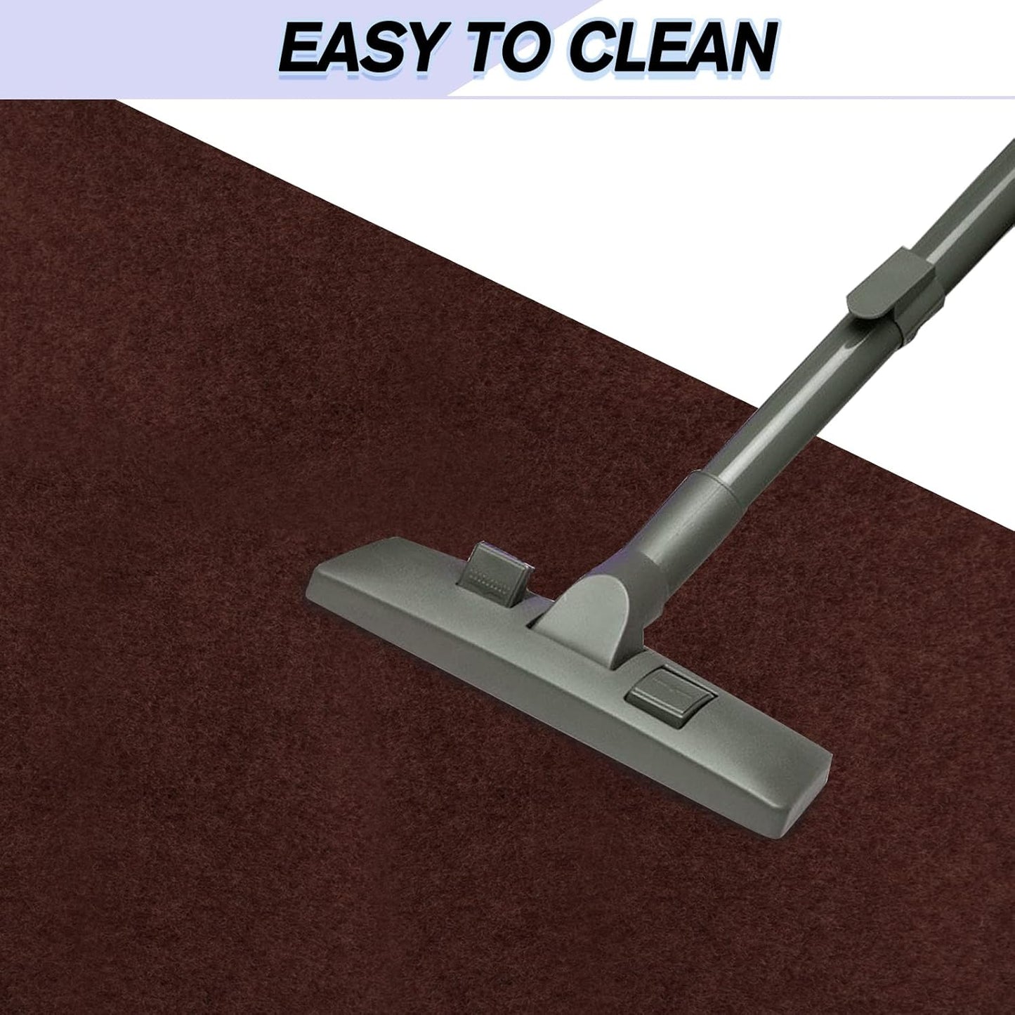 Custom Size Backed Non-Slip Area Rugs Runner, Easy Clean, Waterproof Runner Rugs for Hallway Entryway, Kitchen, Laundry, 2FT x 35FT, Brown