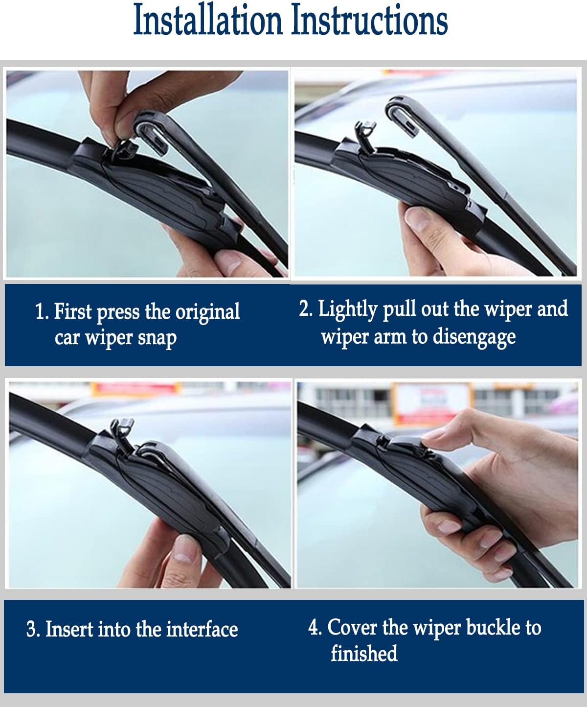 3 Wipers Set for Ford Expedition 2018 2019 2020 2021 2022 2023, Windshield Wiper Blades Original Equipment Replacement Front and Rear- 22"/22"/11W" (Pack of 3) J- HOOK