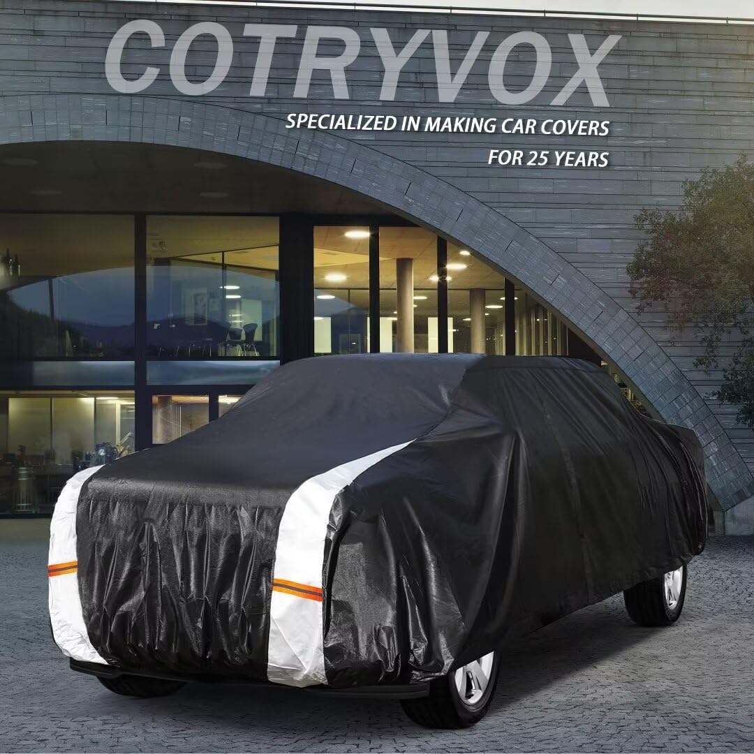 Nissan Frontier Truck Cover Custom Fit 2021-2025 King Cab/Crew Cab SB (4.9'-6.1') with Door Zipper, 12 Layers Full Exterior Pickup Truck Cover Waterproof All Weather,Wind Dust Sun and UV Protection.