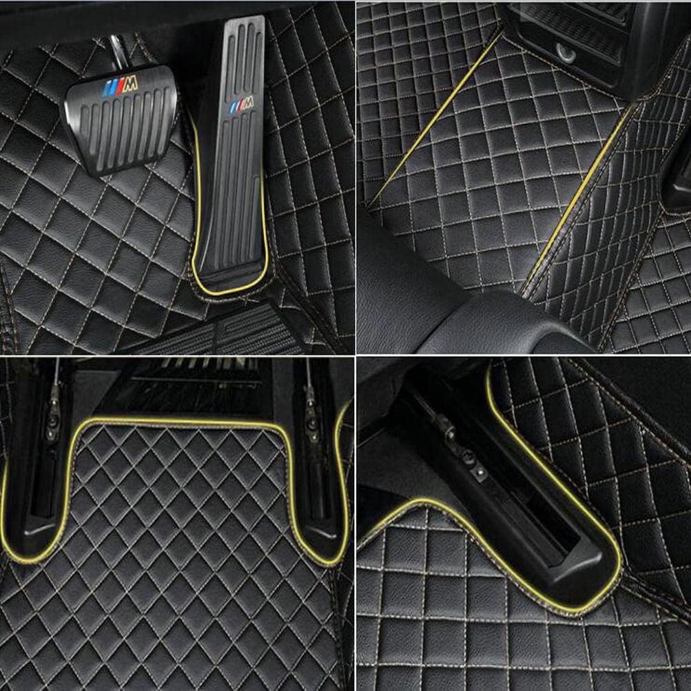 TAHALICustom Colors Car Floor Mats Black Pink for 99.9% Sedan SUV Sports， All-Weather Liners Car Floor mat，Luxury Leather Automotive Floor Mats (Grey Black,3D Floor Mats)