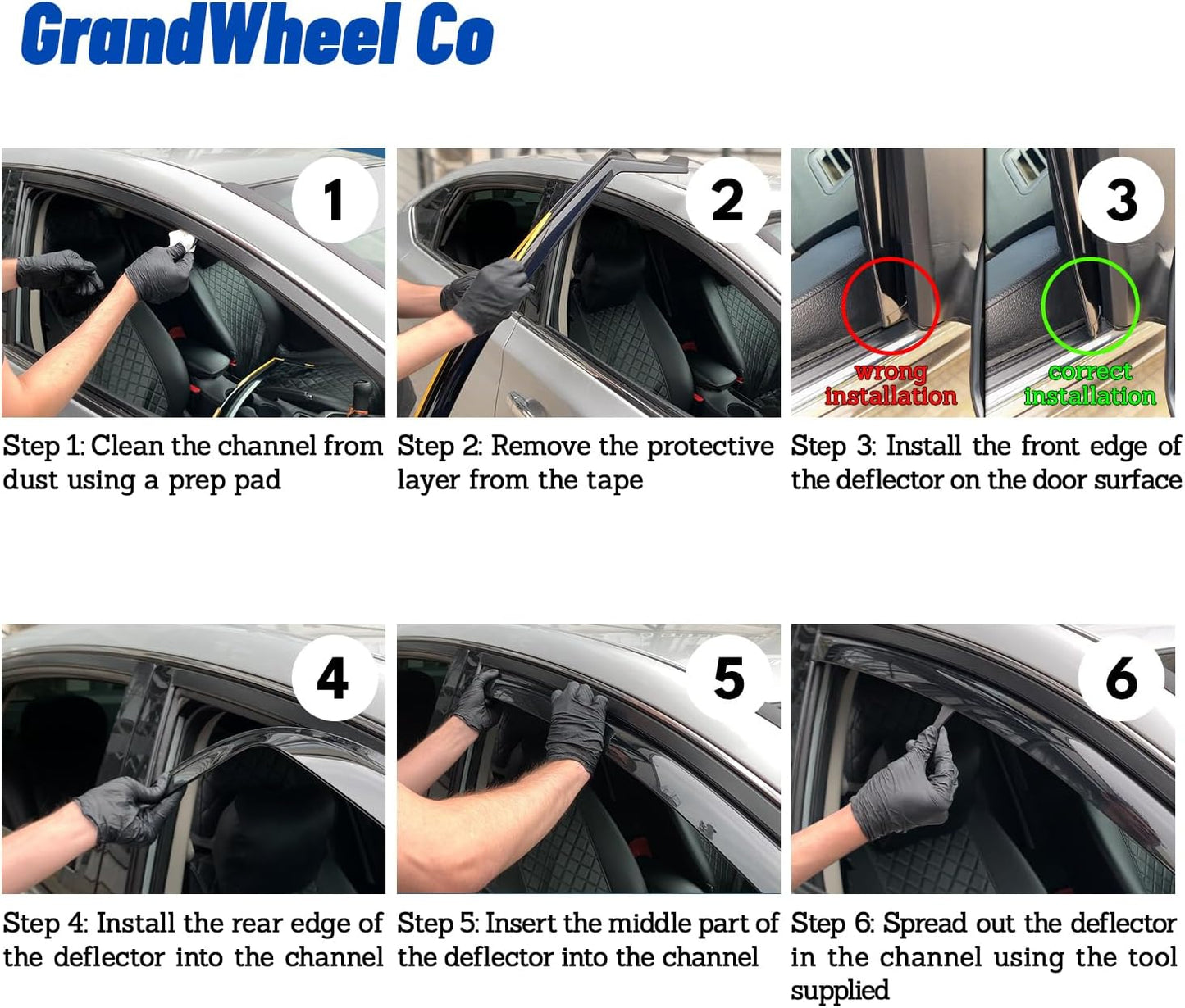 Window Deflectors Smoke Tinted in-Channel Side Window Vent Visor Deflectors Rain Guards Compatible with Toyota Camry 2025 Sedan - 4 pcs. GW0849