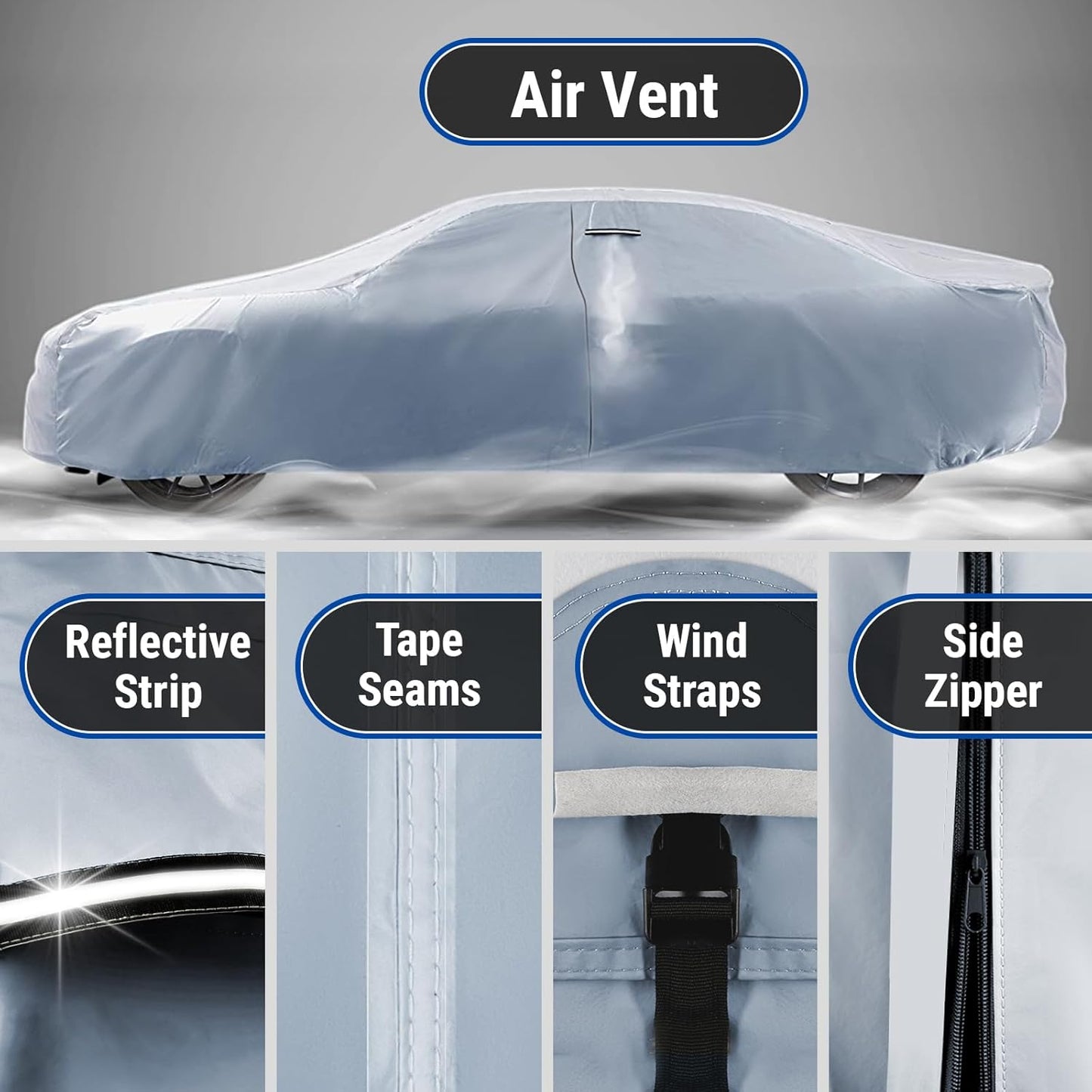 iCarCover Premium Car Cover for 1977-1986 Pontiac Parisienne 2-Door, 4-Door Heavy Duty Waterproof All-Weather Automobiles Custom Fit Indoor Outdoor UV Snow Protection Covers with Straps and Bag