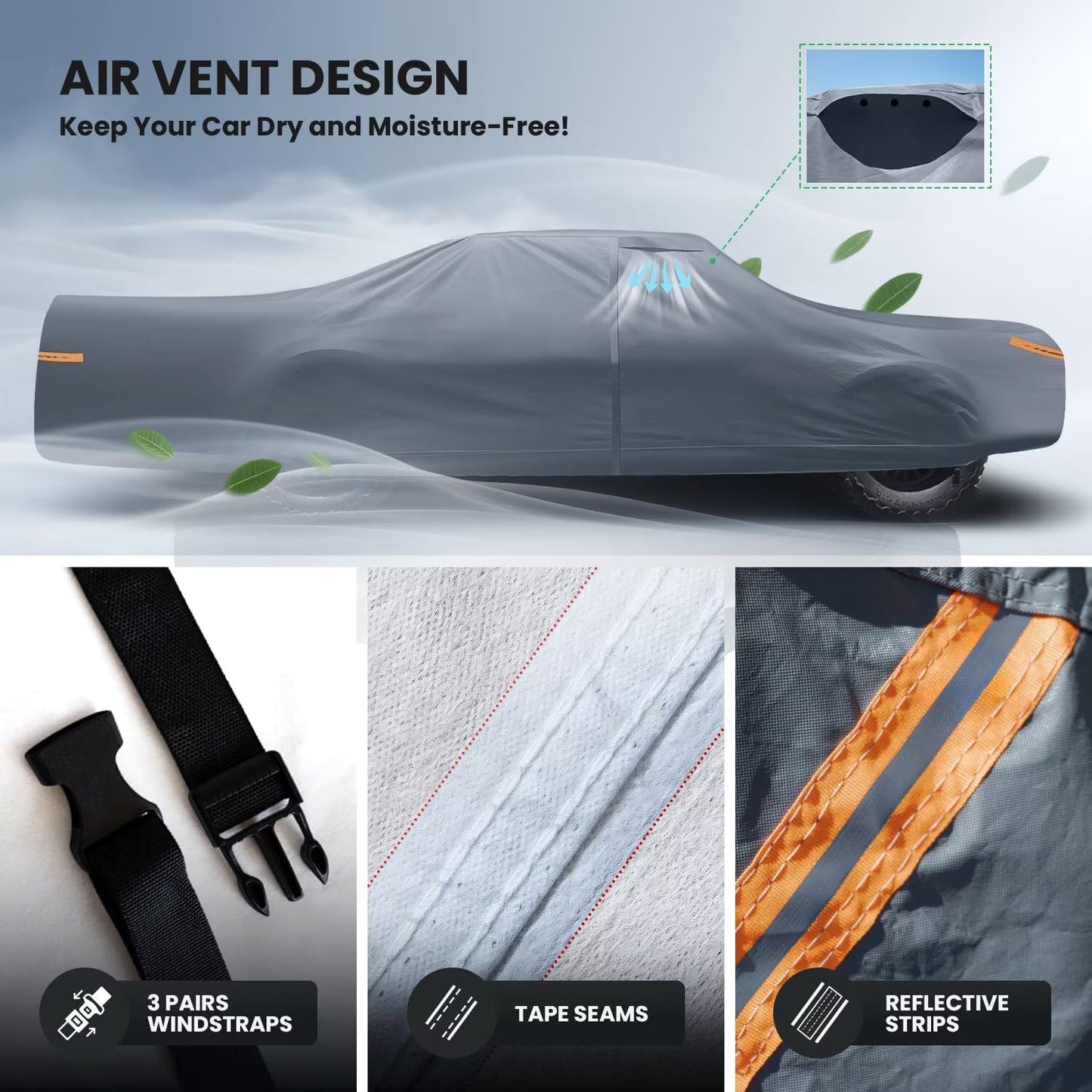 Waterproof Lincoln Town Car(1998-2011) Car Cover with Breathable Vents, [2025 Upgrade] Premium Covers with Cotton Liner and Zipper Door, Sun Rain Snow Dust Uv Protection.(Gift with Towel)