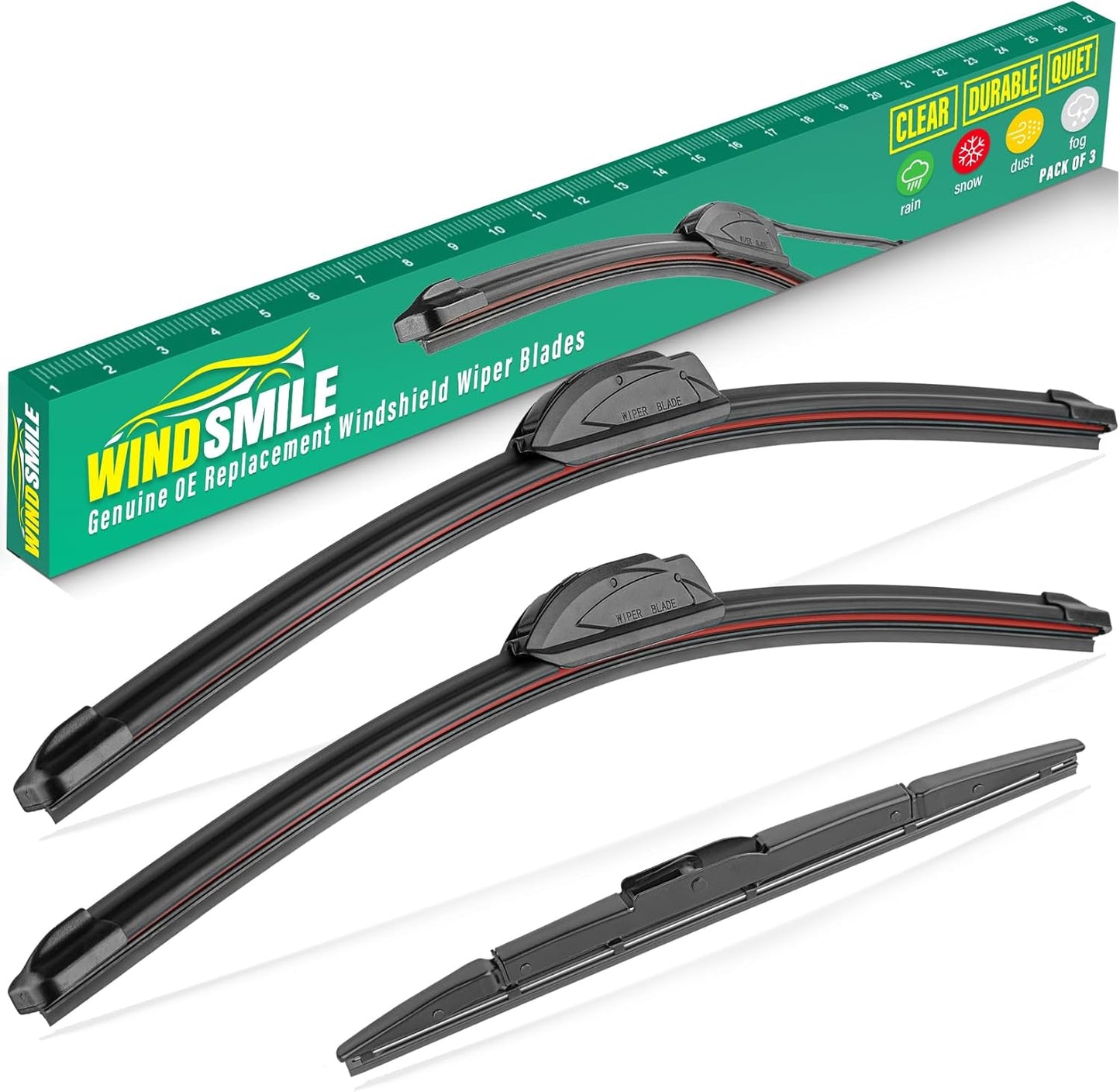 26" 16" 13" Windshield Wiper Blades Replacement for Honda CRV CR-V 2012 2013 2014 2015 2016 Premium All Weather Front Rear Wipers Set - OEM Quality (Pack of 3)