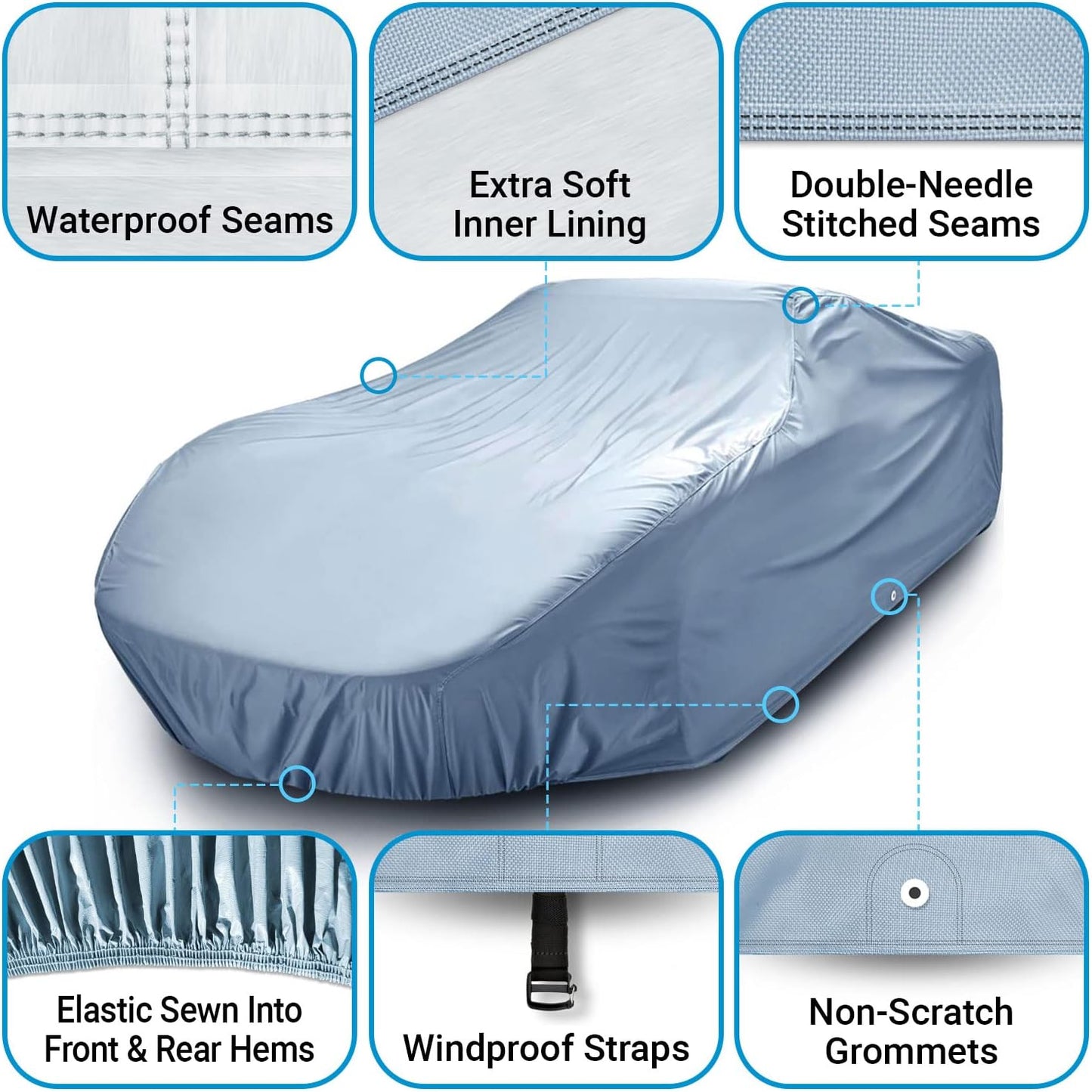iCarCover Premium Car Cover for 1985-1988 Buick Somerset Heavy Duty Waterproof All-Weather Automobiles Custom Fit Indoor Outdoor UV Snow Protection Covers with Straps and Bag