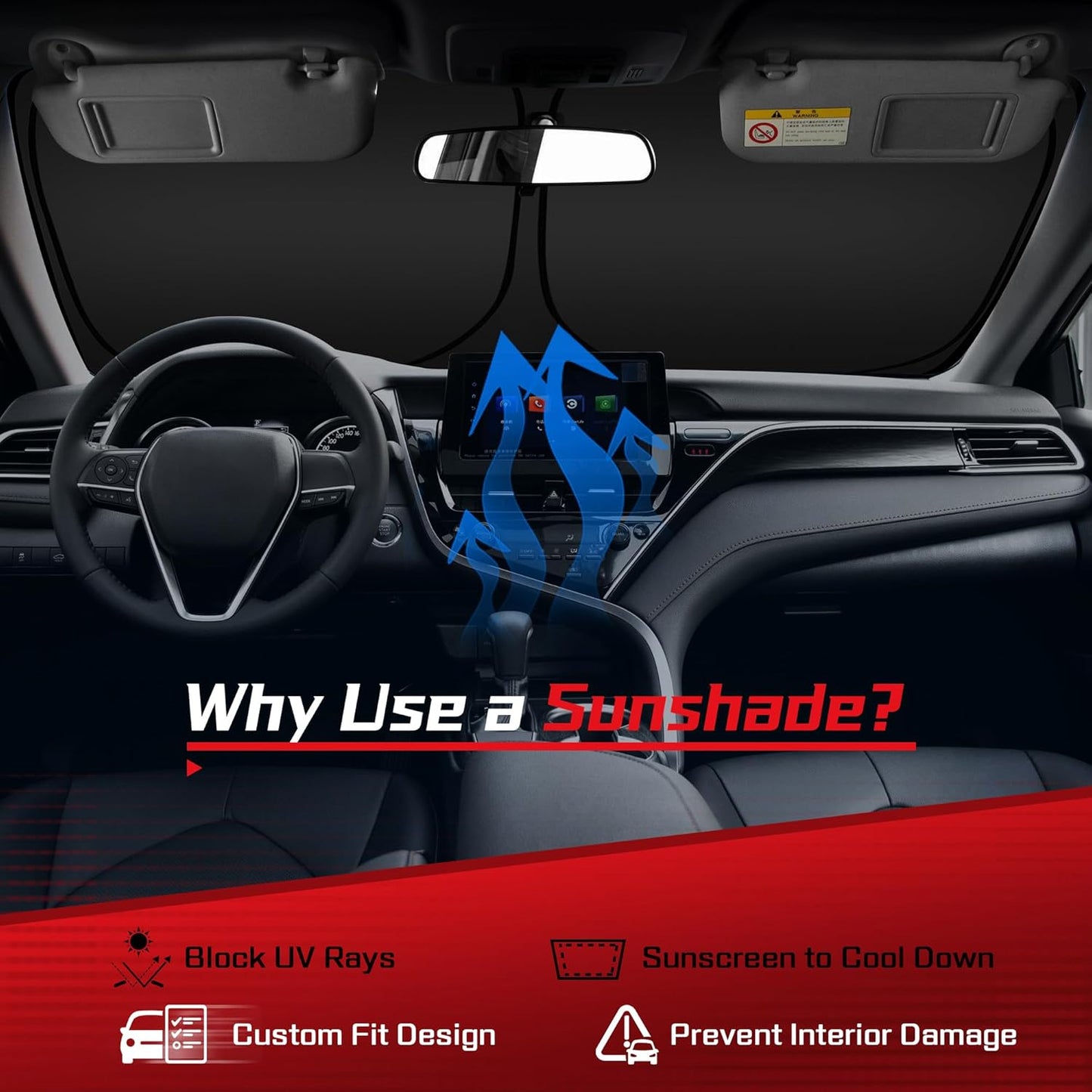 ARISMOTOR Windshield Sun Shade for Ni-ssan Altima 2019-2025, Custom Fit Foldable Front Window Sunshade Sun Visor Protector, Block UV Rays Keep Your Car Cooler