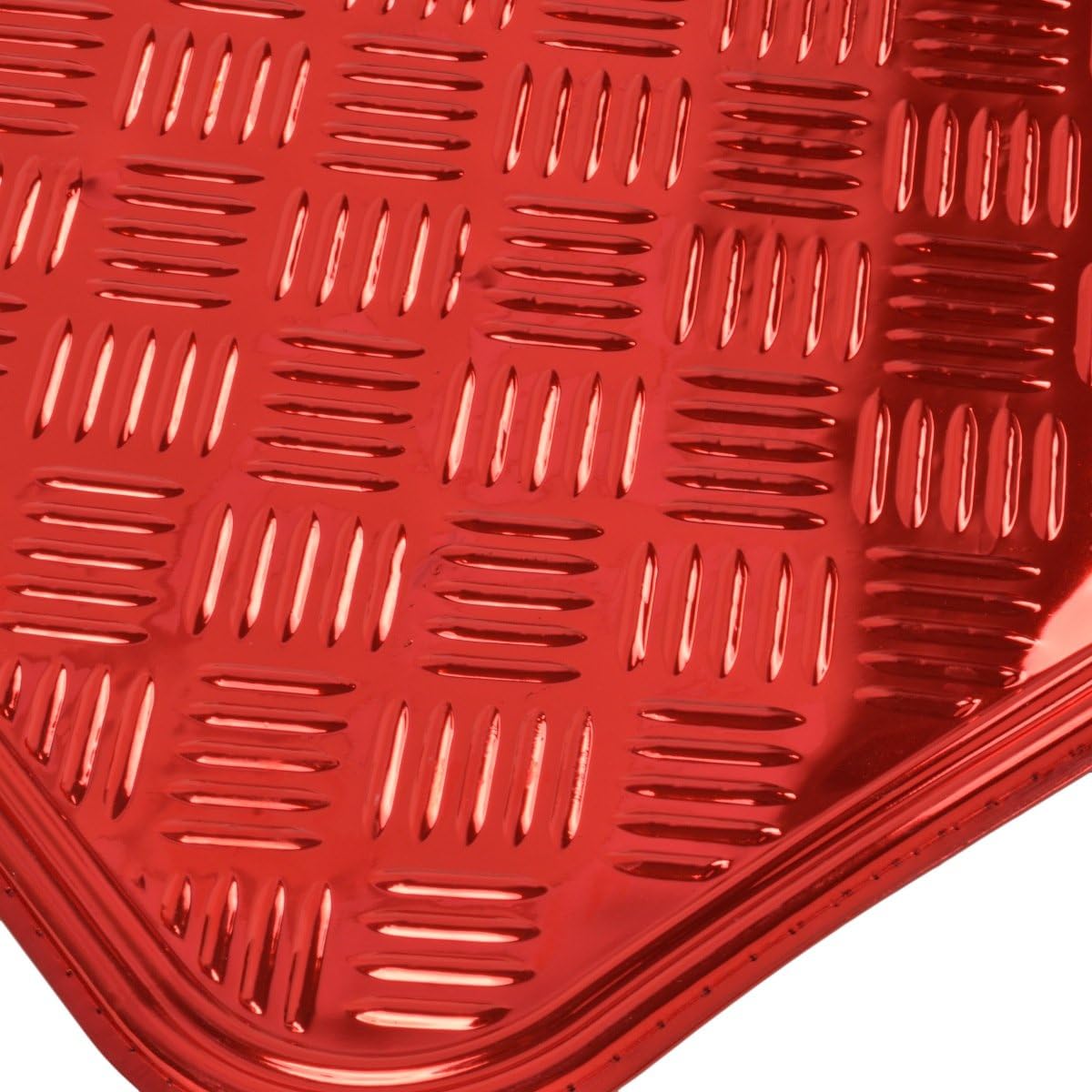 BDK Red All Weather Heavy Duty Car Floor Mats Interior Liners for Auto Van Truck SUV, Fits Front & Rear