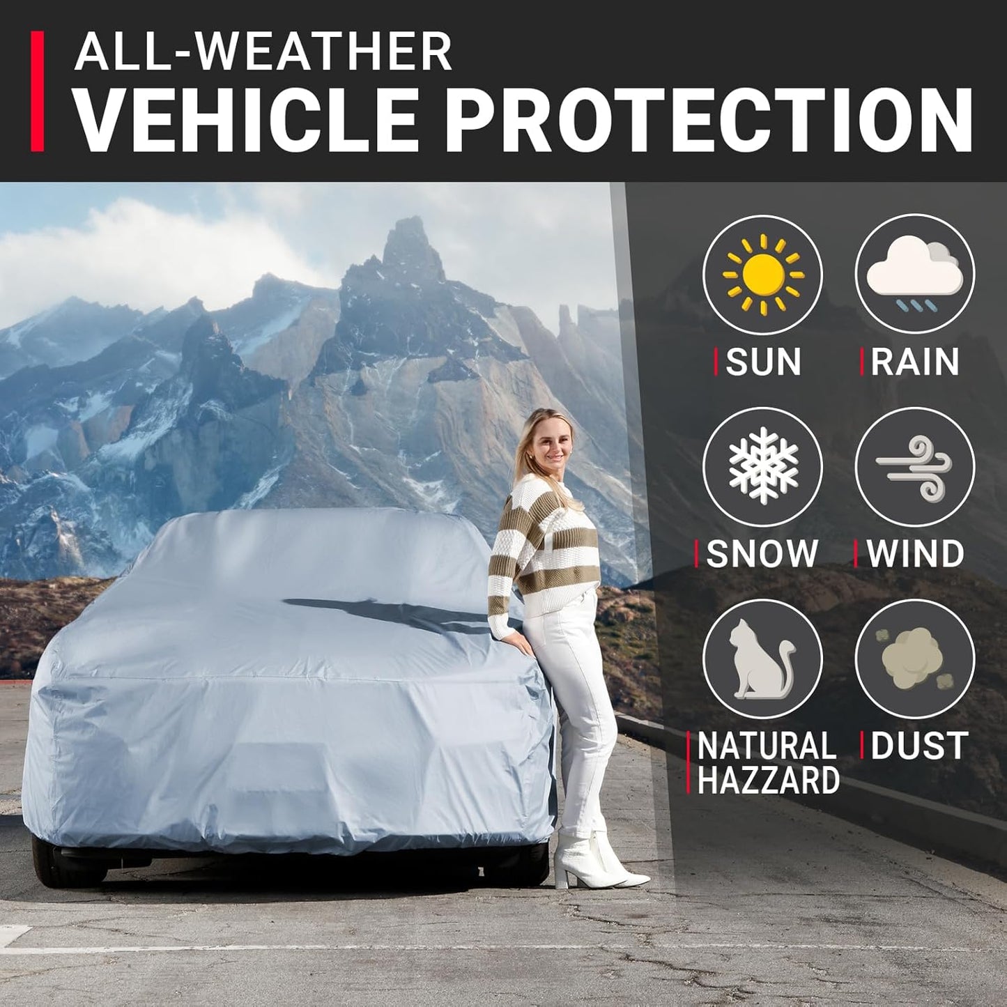 iCarCover Premium Car Cover for 1963-1965 Porsche 356C Heavy Duty Waterproof All Weather Automobiles Custom Fit Indoor Outdoor UV Snow Protection Covers with Straps and Bag
