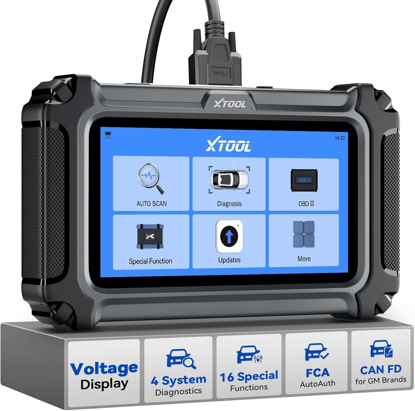 XTOOL D5S OBD2 Scanner - 2025 Code Reader for Cars & Trucks with 16 Resets, Crank Sensor Relearn, Throttle Relearn, EPB, FCA AutoAuth, CAN FD for GM, Engine ABS SRS Transmission Car Diagnostic Tool