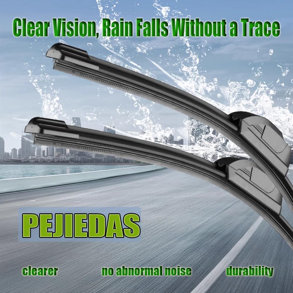 OEM Quality Front Wiper Blades, Replacement for 2006-2012 Toyota RAV4,2007-2012 Dodge Caliber,2010-2017 Chevrolet Equinox, OE Original Style (24 Inch + 17 Inch Front Wiper Blades)