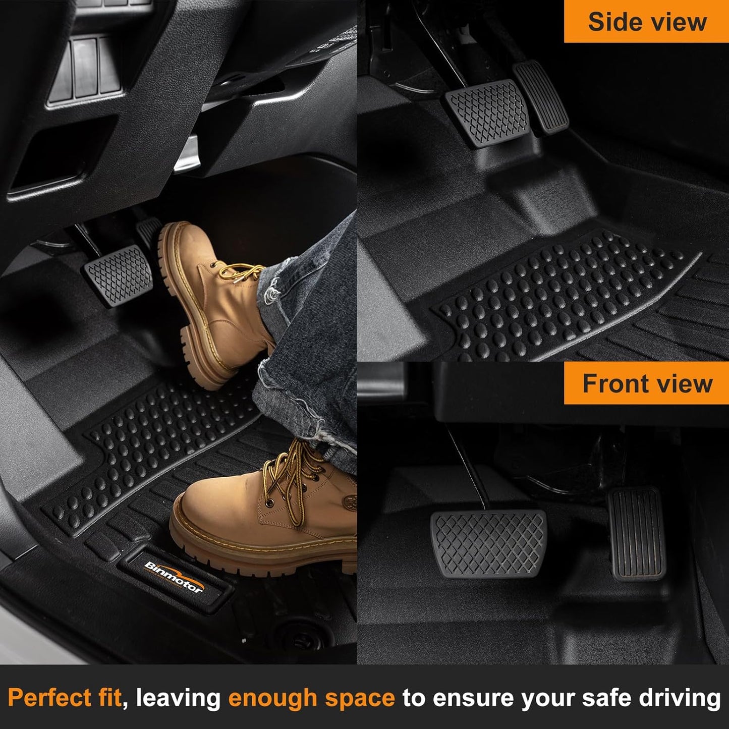 Binmotor-Floor Mats & Cargo Liner Set for Ford Mustang Mach E 2021-2025, All Weather Car Floor Mat for Ford Mustang Mach E, Rubber Mats TPE Car Liners Mustang Mach E Trunk Liner Accessories