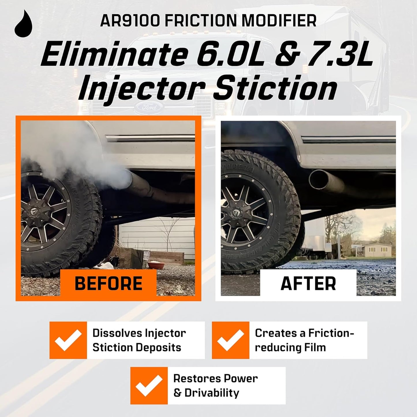Archoil AR9100 Oil Additive (16oz) for All Vehicles - Powerstroke Cold Starts, Eliminates Injector Problems