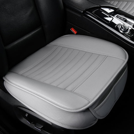2pc Edge Wrapping Comfortable Car Front Seat Covers, Seat Protectors, Anti-Slip Bottom Seat Cushion Covers for Auto with PU Leather(Gray)