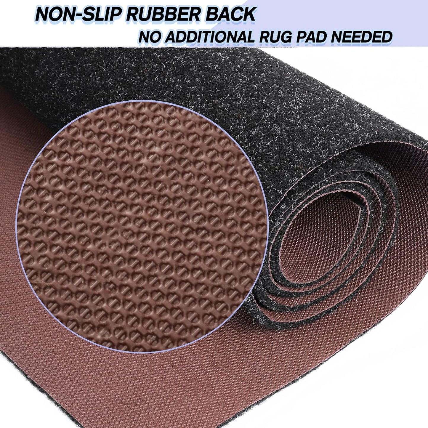 Custom Size Backed Non-Slip Area Rugs Runner, Easy Clean, Waterproof Runner Rugs for Hallway Entryway, Kitchen, Laundry, 3FT x 38FT, Black