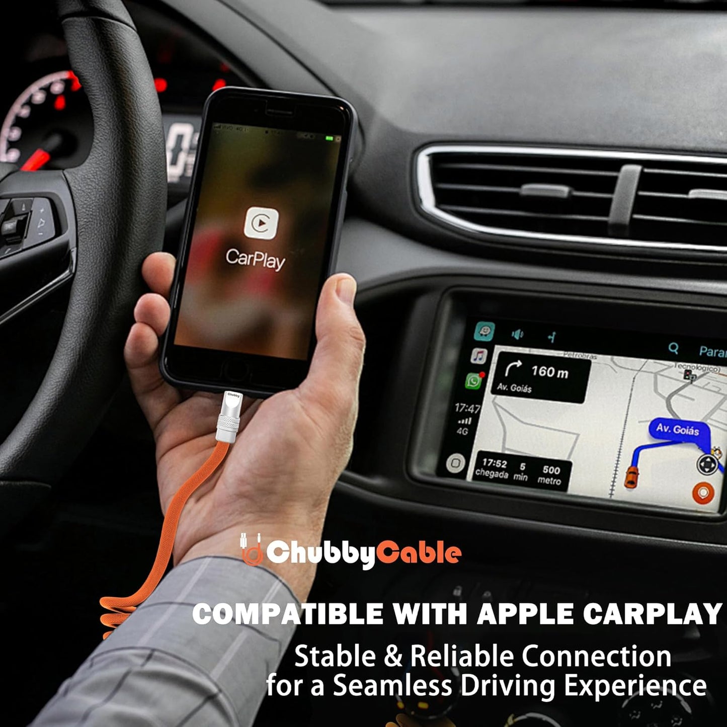 chubbycable Curly Chubby - Retractable Fast Charging Cable 240W Coiled Charger Cord for Car Durable USB-C Cable for Phones, Tablets and More, White, USB-A to Type-C, 1.3FT-2.3FT