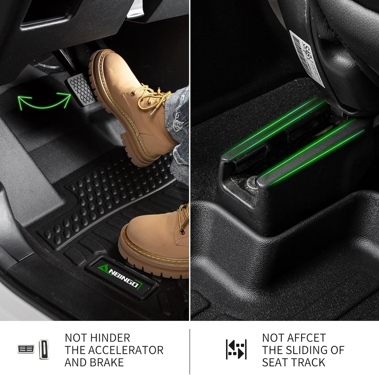 ANBINGO®-Floor Mats & Cargo Liner Custom for Porsche Cayenne 2019-2025 All Weather Protection TPE Heavy Duty Non-Slip Automotive Cayenne Floor Liners Fits Full Set Accessories, Black
