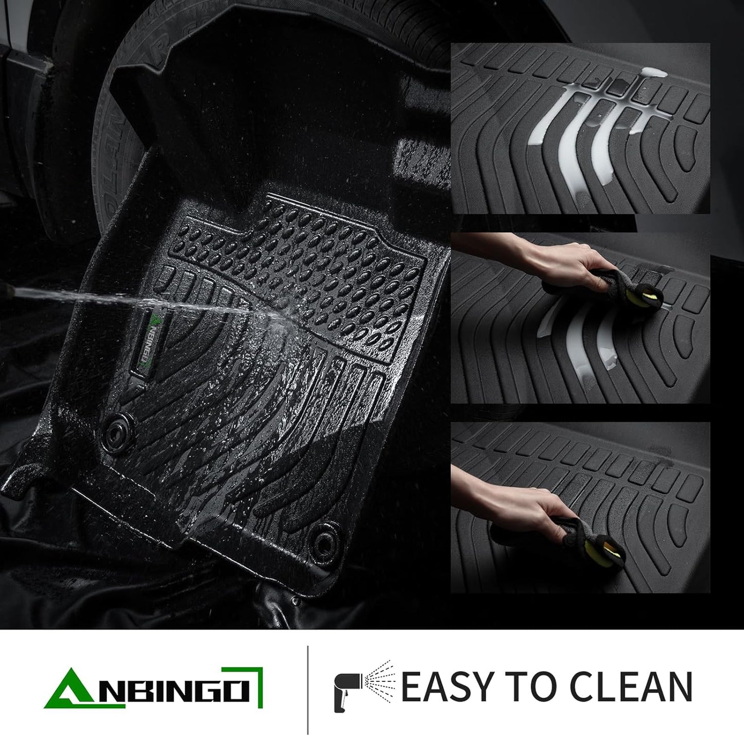 ANBINGO®-Floor Mats& Cargo Liner for Nissan Sentra 2020-2026 S/SV/SR Sedan,All Weather Sentra Car Liner Protection TPE Custom Sentra Accessories Black