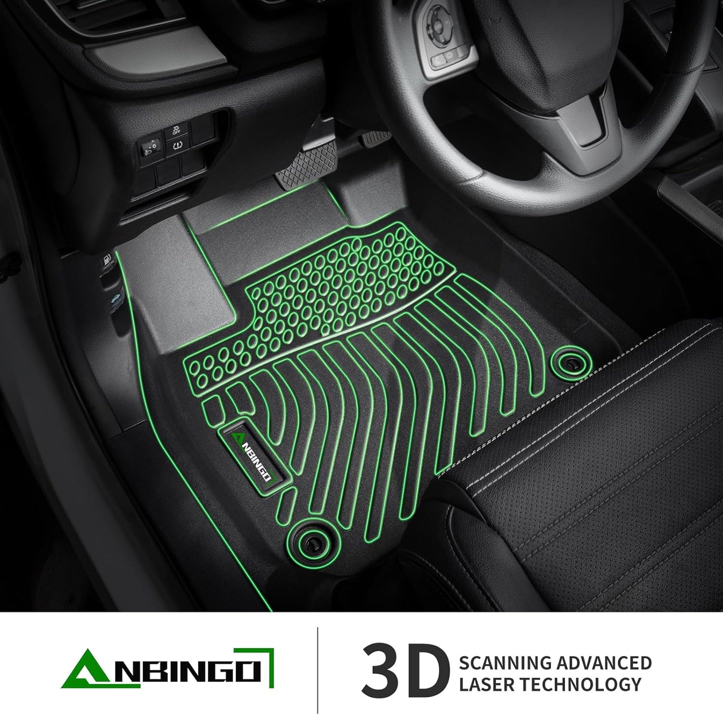ANBINGO®-Floor Mats & Cargo Liner for 2016-2022 Lexus RX RX350 RX450h (Not for RXL) All Weather Protection TPE Anti-Slip Automotive Full Set Custom Car Mats Accessories - Black